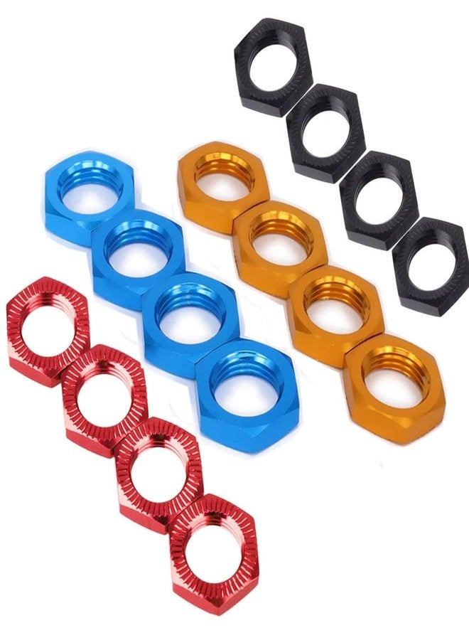 UURCSKY 16 pcs Aluminum 17mm Wheel Nut Thread 1.0mm for 1/7 1/8 RC Model Car ARRMA 6s HSP Redcat Himoto Monster Trucks Off Road Buggy Upgraded Parts (Mixed-Color) - Image 1
